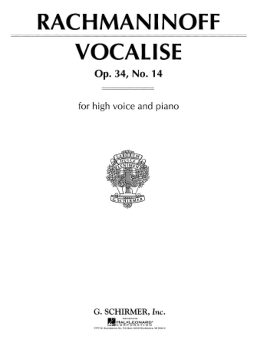 Vocalise Op. 34, No. 14 Voice scores gallery preview page 1