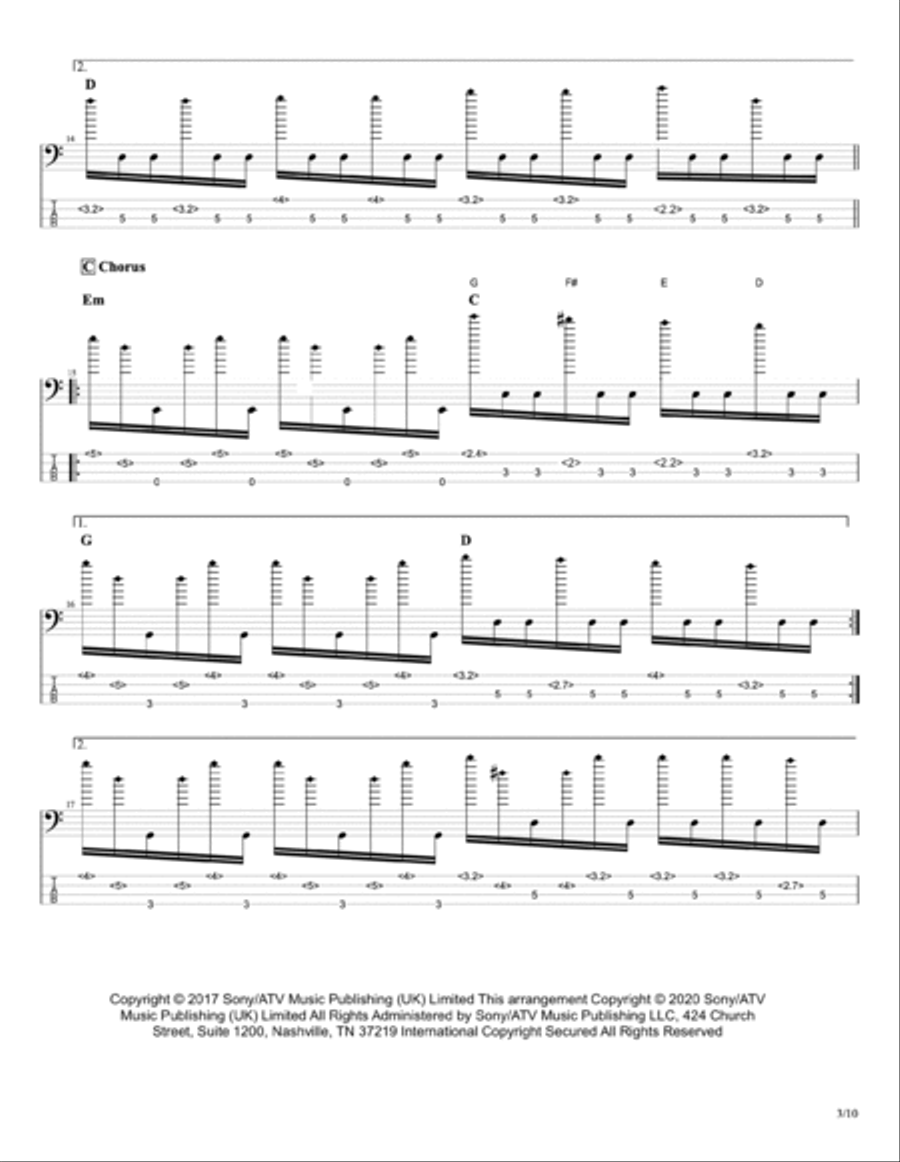 Perfect Perfect Bass Guitar scores gallery preview page 3