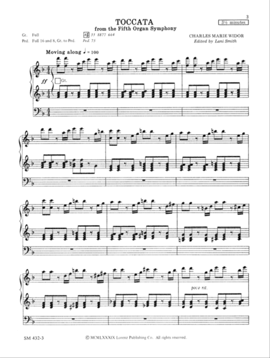 Toccata from the Fifth Organ Symphony Organ scores gallery preview page 3
