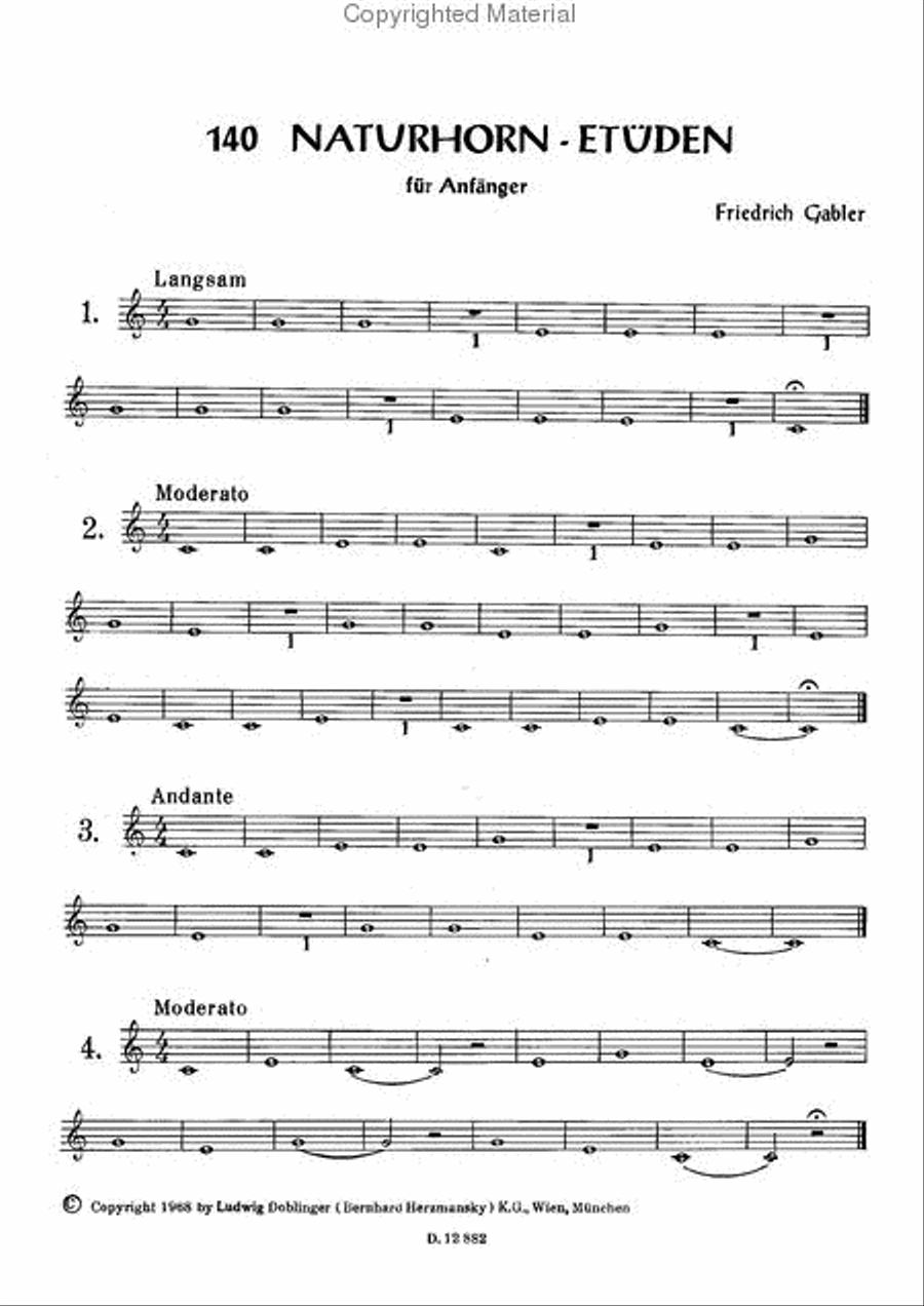 140 Naturhorn-Etuden fur Anfanger Horn scores gallery preview page 2