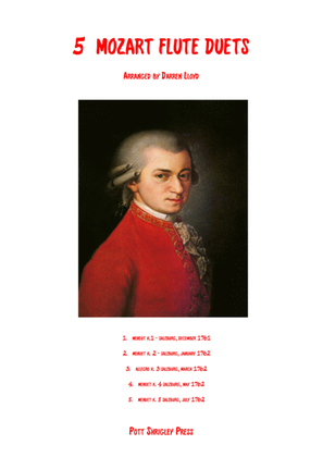 Book cover for 5 Mozart duets for Flute