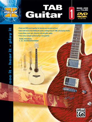 Book cover for Alfred's MAX TAB Guitar, Book 1
