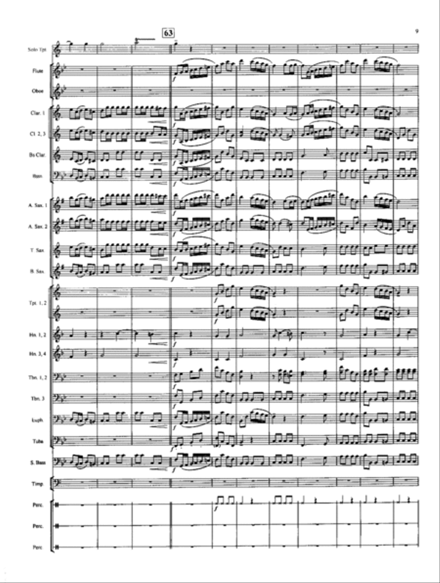 Allegro from Concerto for Trumpet Concert Band scores gallery preview page 8