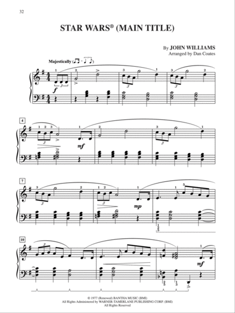 10 for 10 Sheet Music Movie Hits Easy Piano scores gallery preview page 4