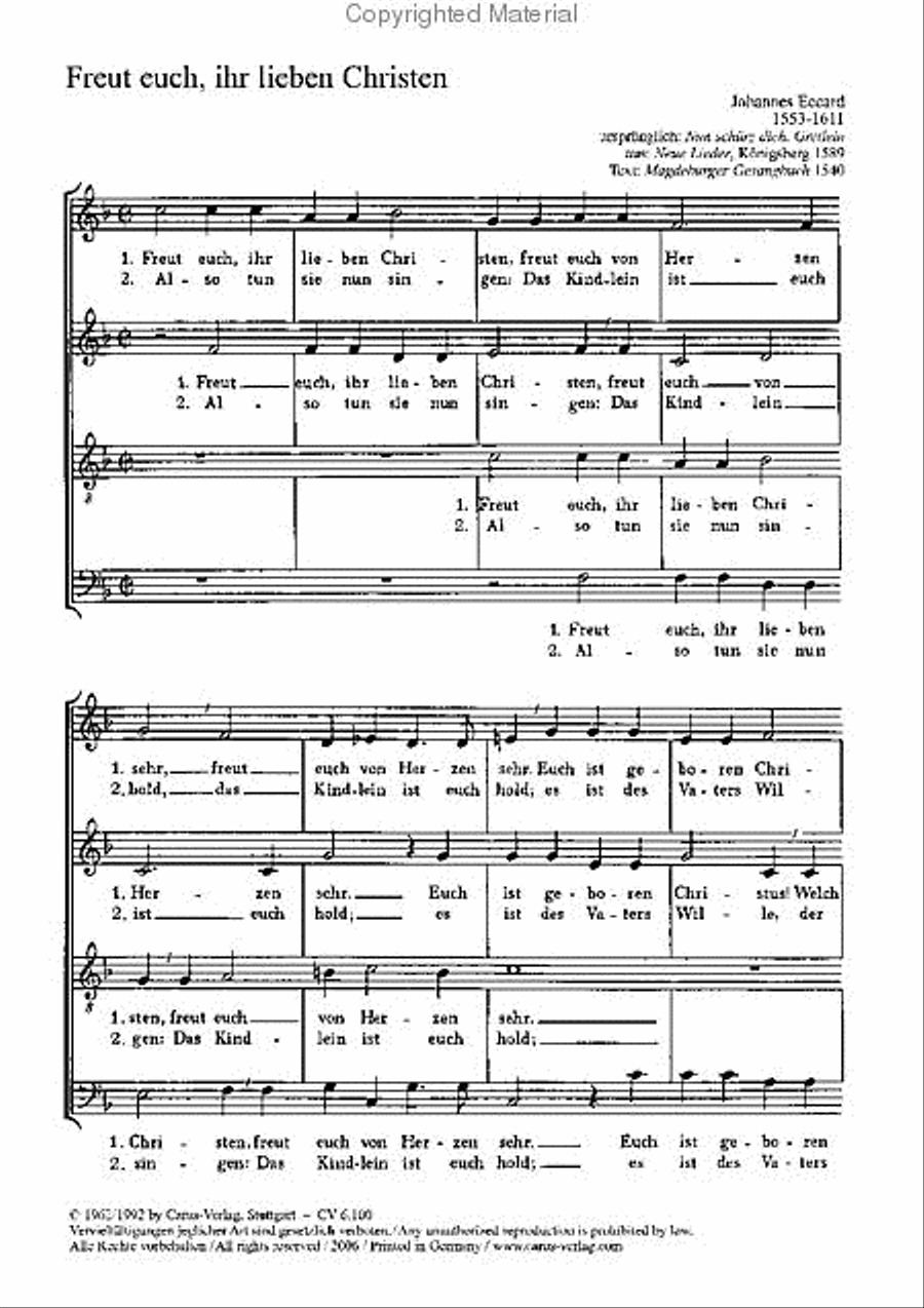 Freut euch, ihr lieben Christen 4-Part scores gallery preview page 2