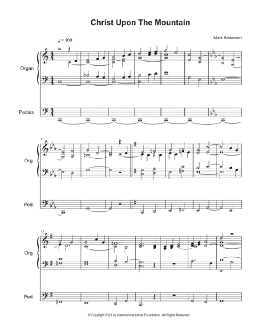 Christ Upon The Mountain for organ by Mark Andersen Organ Solo scores gallery preview page 2