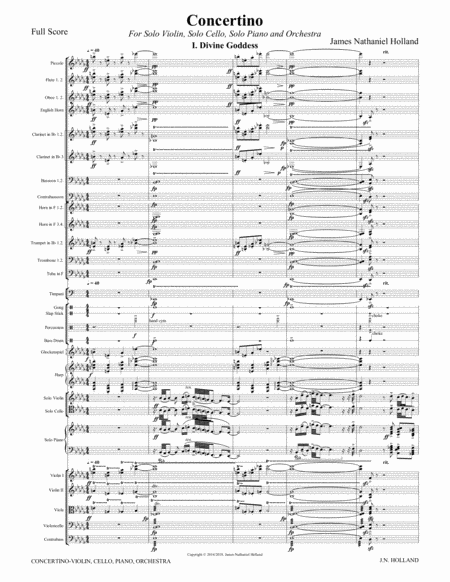Concertino for Solo Violin, Solo Cello, Solo Piano and Orchestra (Full Orchestral Score Only) image number null