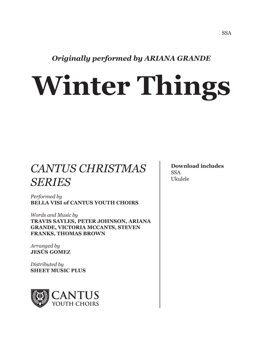 Winter Things SSA scores gallery preview page 1
