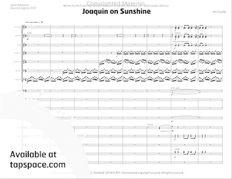 Joaquin on Sunshine Joaquin on Sunshine Percussion Ensemble scores gallery preview page 6