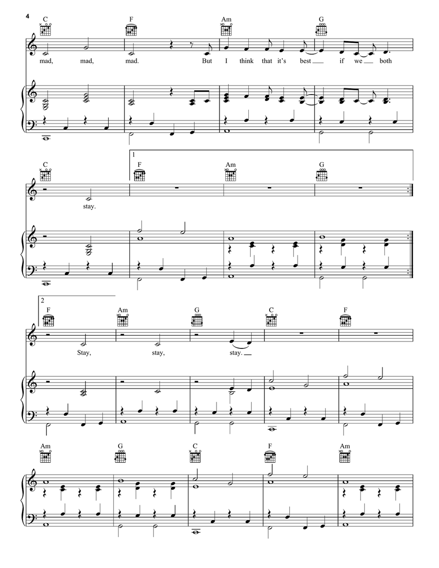 Stay Stay Stay Stay Stay Stay Acoustic Guitar scores gallery preview page 4