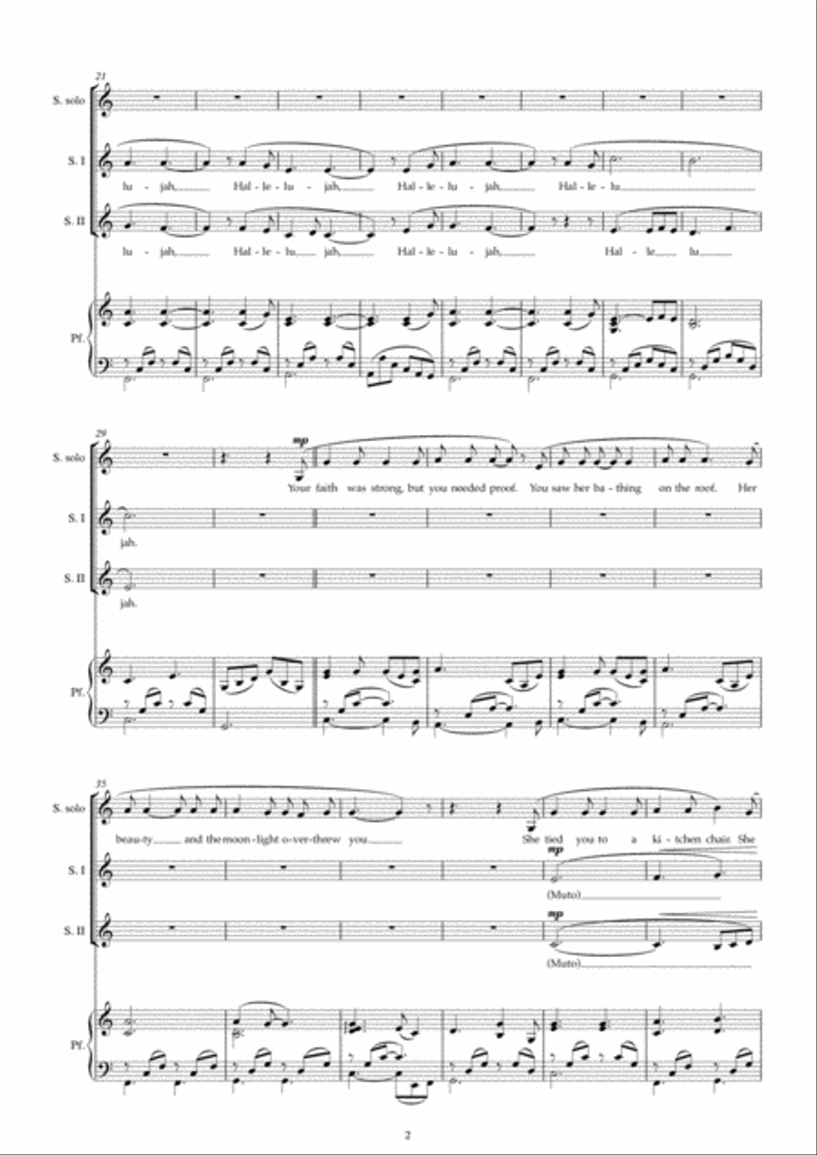 Hallelujah Soprano Voice scores gallery preview page 2