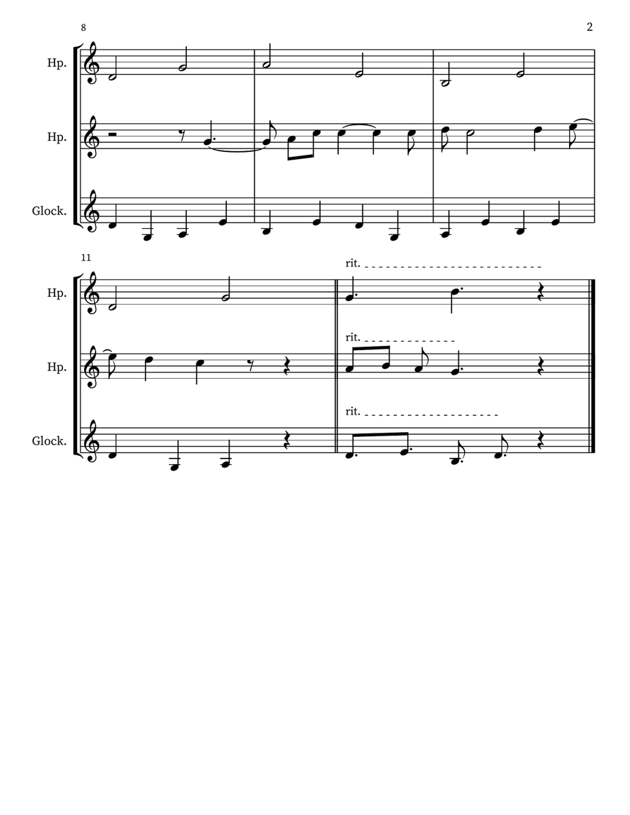 A 66 for harps or voices, glockenspiel Voice scores gallery preview page 2