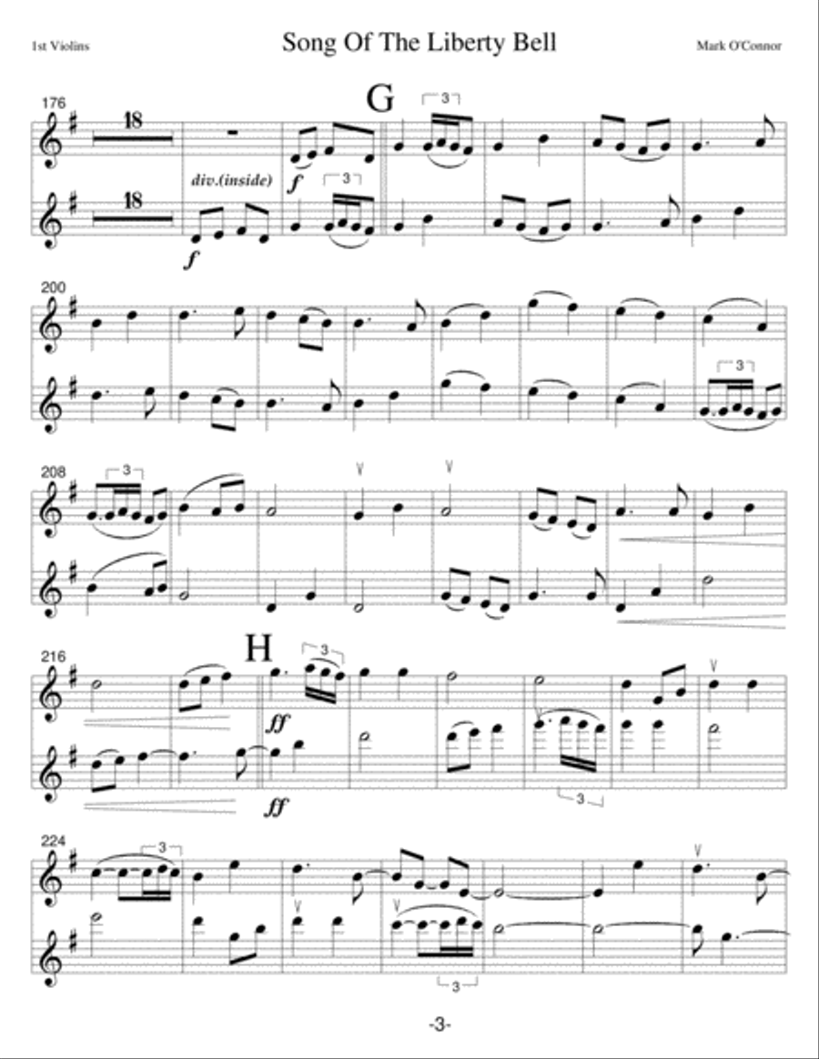 Song Of The Liberty Bell (string parts - violin and string orchestra) image number null