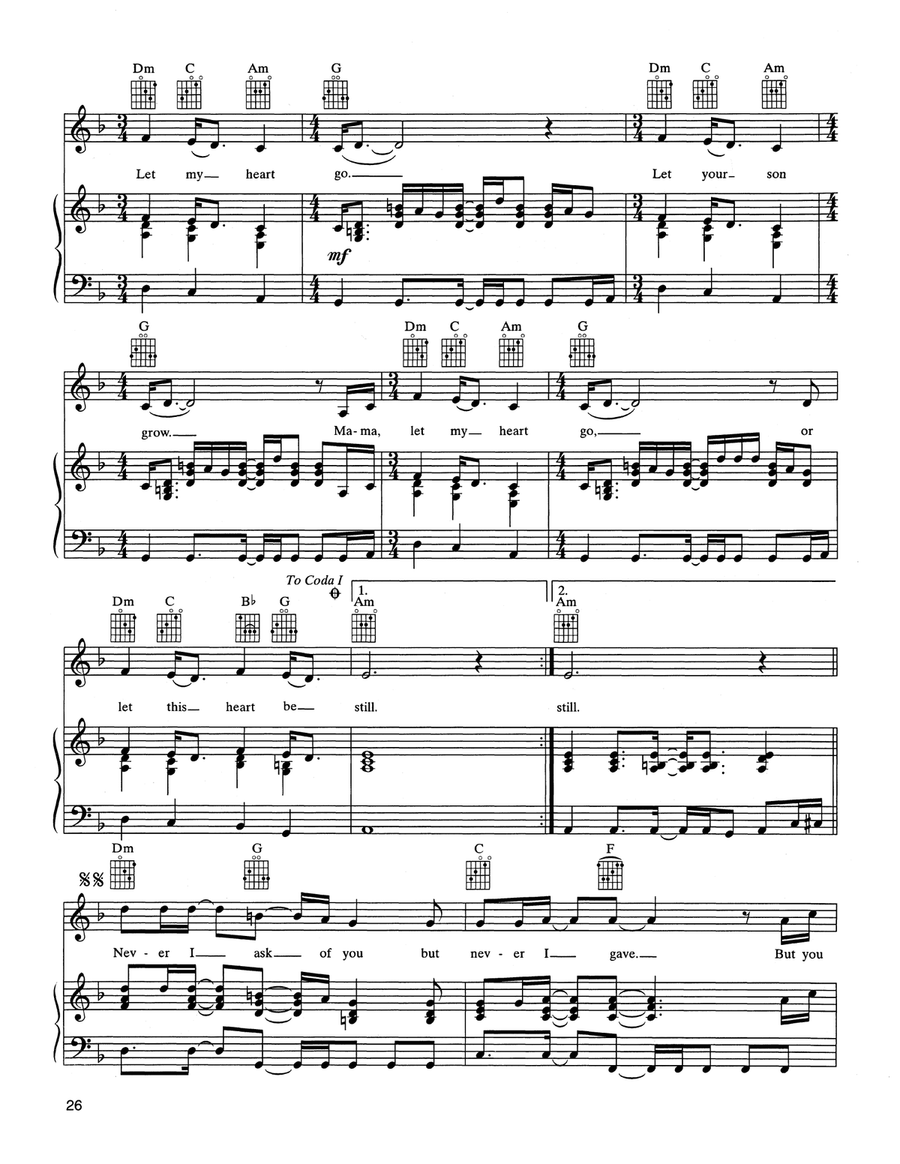 Mama Said Piano, Vocal, Guitar scores gallery preview page 3