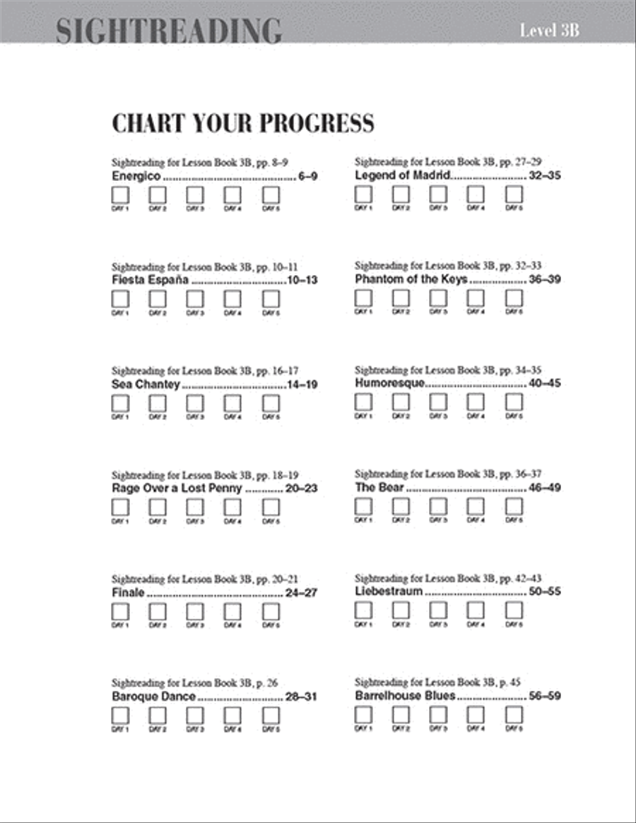 Level 3B - Sightreading Book Piano Method scores gallery preview page 2