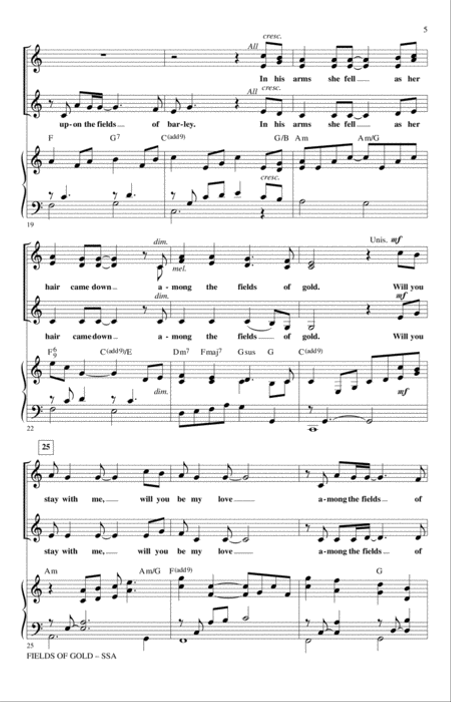 Fields Of Gold (arr. Roger Emerson) SSA scores gallery preview page 3