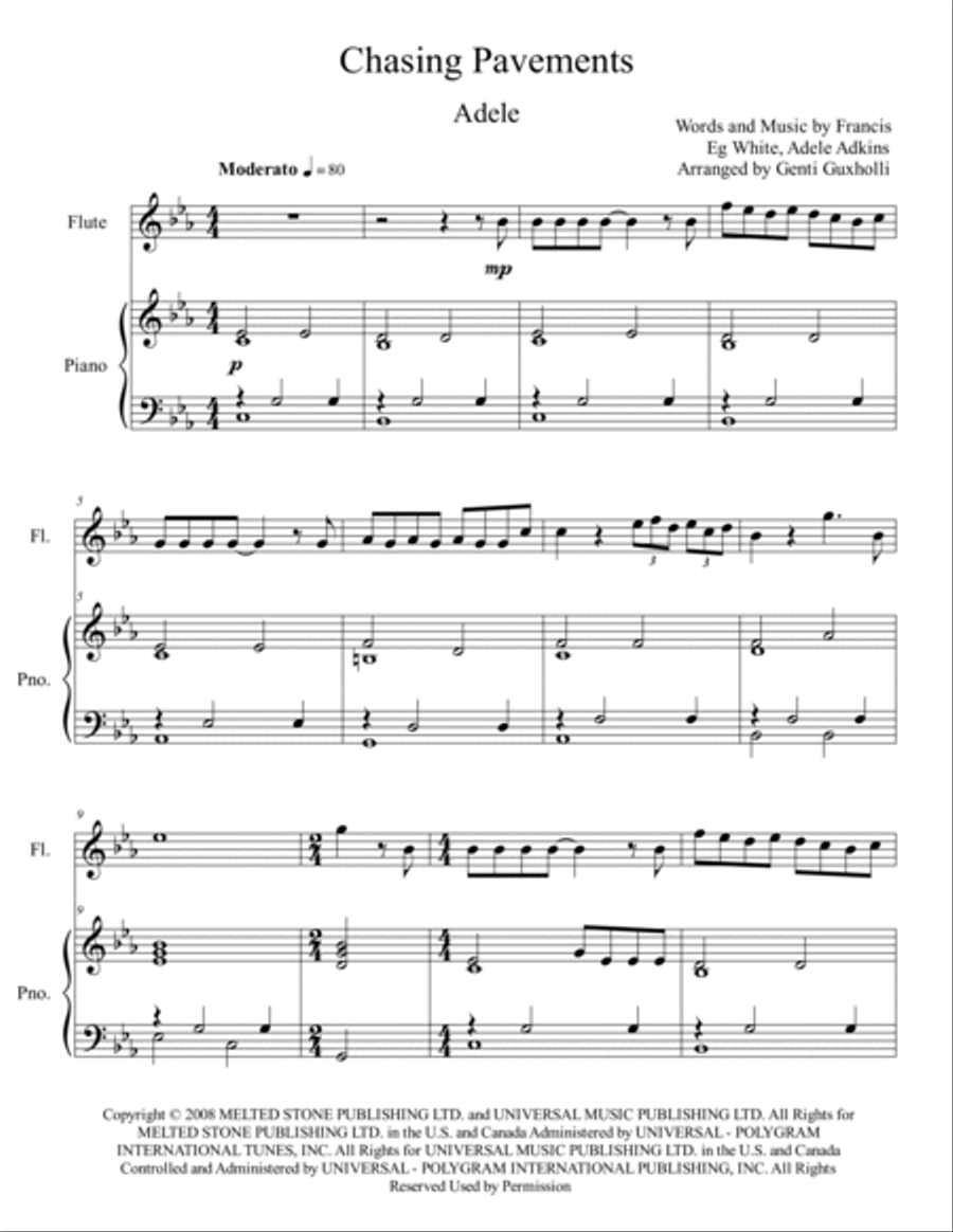 Chasing Pavements Chasing Pavements Flute Solo scores gallery preview page 2