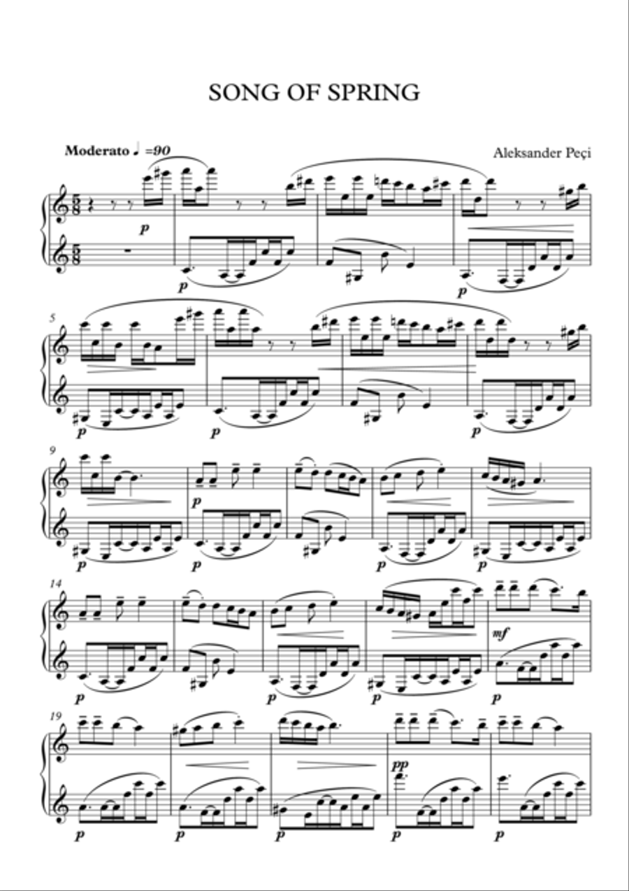 Song of Spring Song of Spring Piano Solo scores gallery preview page 1