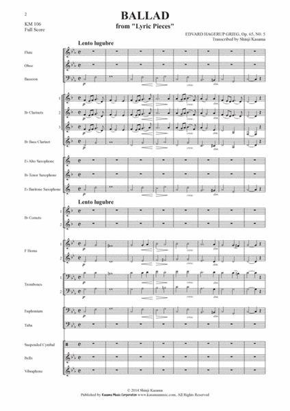 Ballad from “Lyric Pieces” Op. 65, No. 5 (A4)