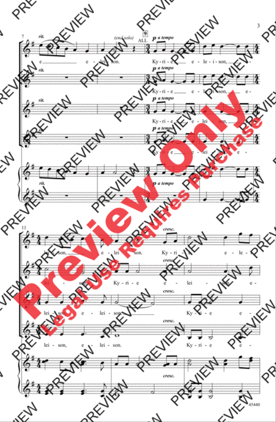 Kyrie Kyrie Women's Choir scores gallery preview page 3