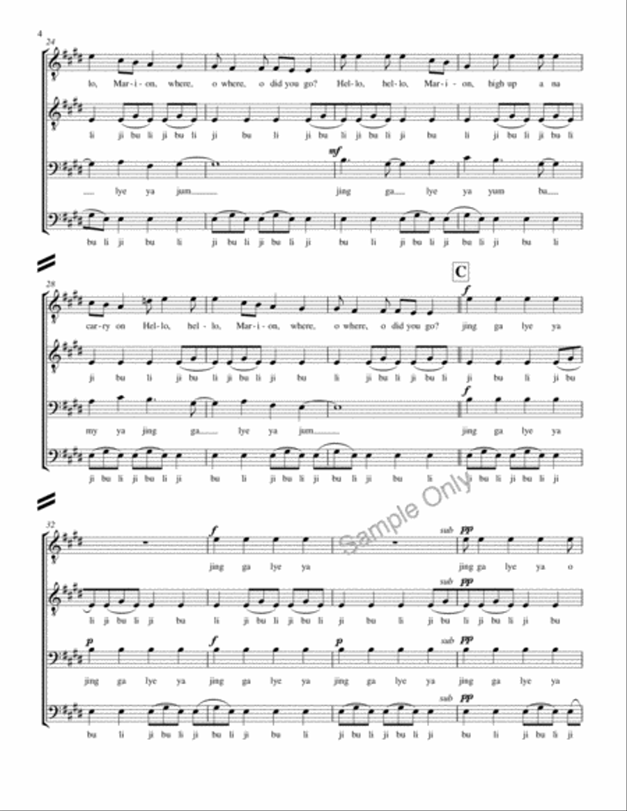 Jing Ga Lye Ya TTBB scores gallery preview page 4