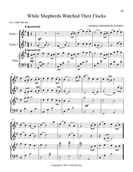 Two Violins and Harp for Christmas, Vol. I (12 arrangements) image number null