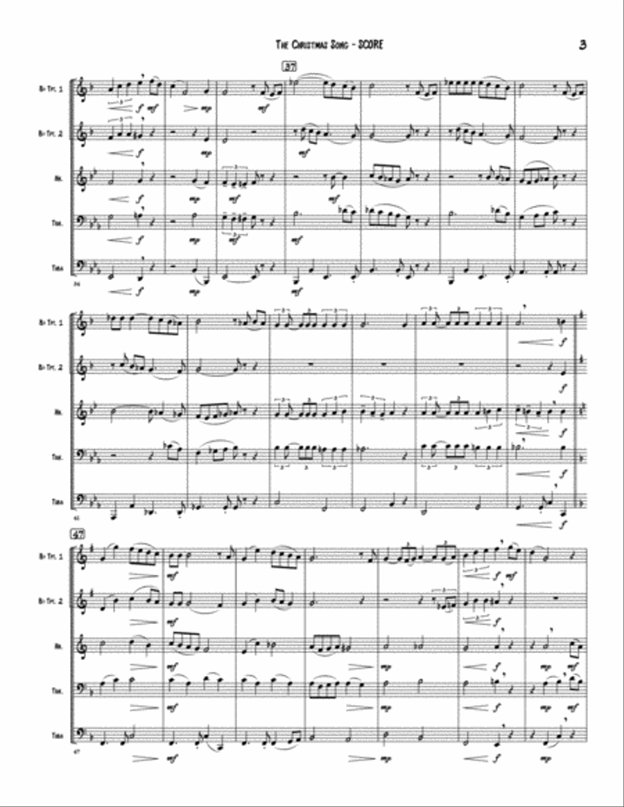 The Christmas Song (Chestnuts Roasting On An Open Fire) The Christmas Song (Chestnuts Roasting On An Open Fire) Brass Quintet scores gallery preview page 4