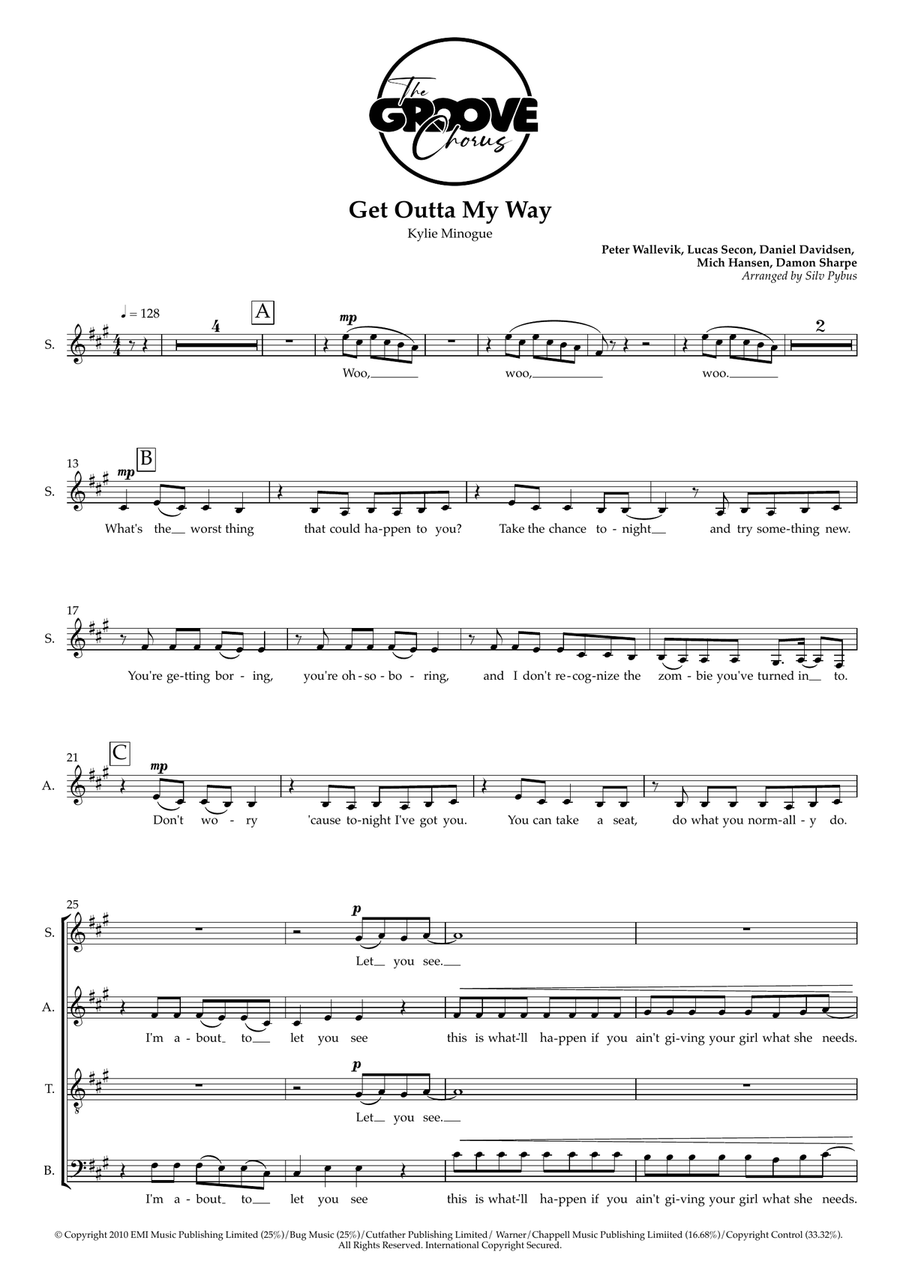 Get Outta My Way 4-Part scores gallery preview page 1