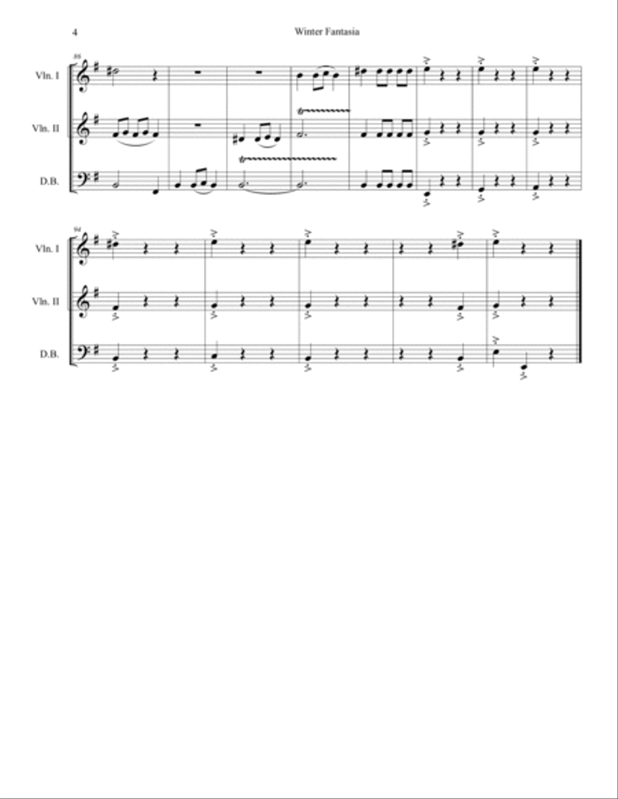 Winter Fantasia Small Ensemble scores gallery preview page 4