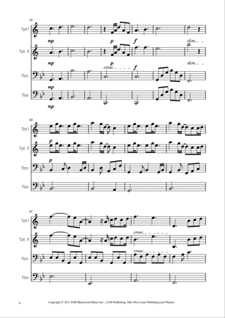 A Thousand Years Brass Quartet scores gallery preview page 6