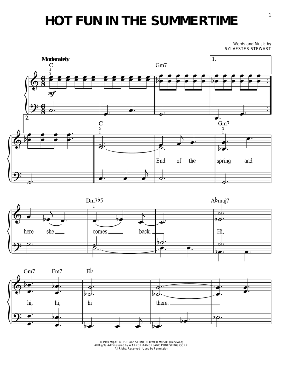 Hot Fun In The Summertime Voice scores gallery preview page 1