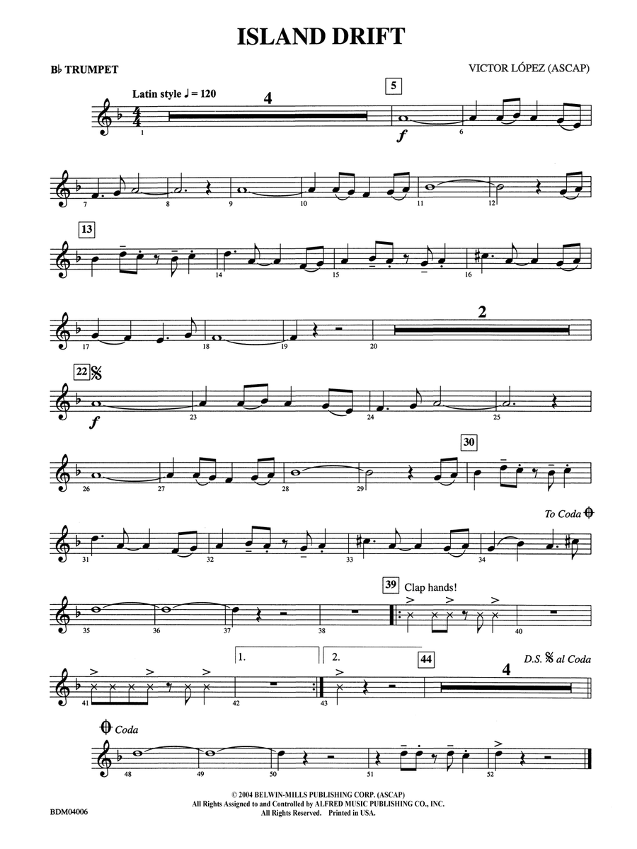 Island Drift: 1st B-flat Trumpet
