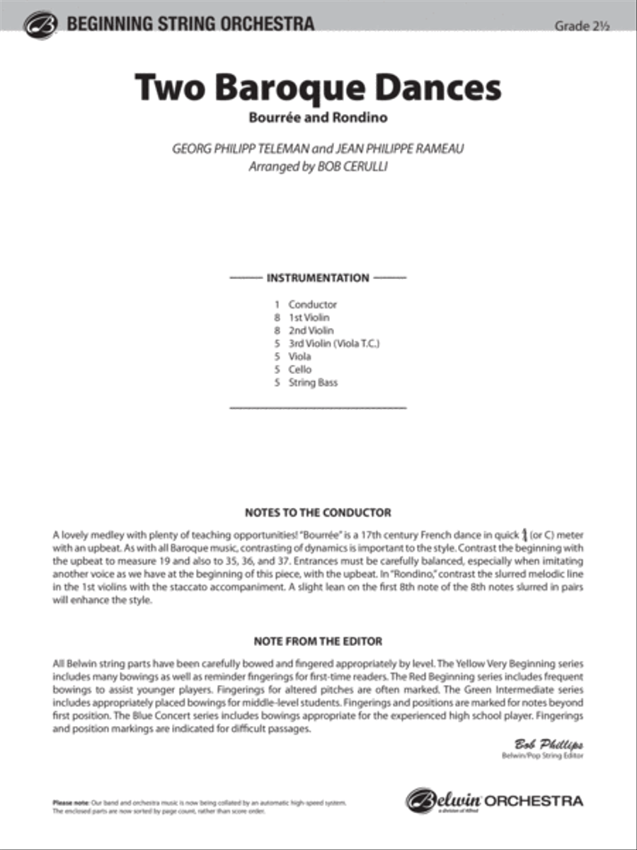 Two Baroque Dances: Score String Orchestra scores gallery preview page 1