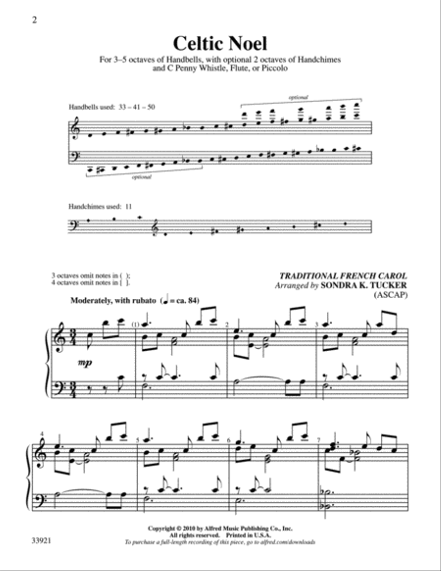 Celtic Noel Handbell Choir scores gallery preview page 2