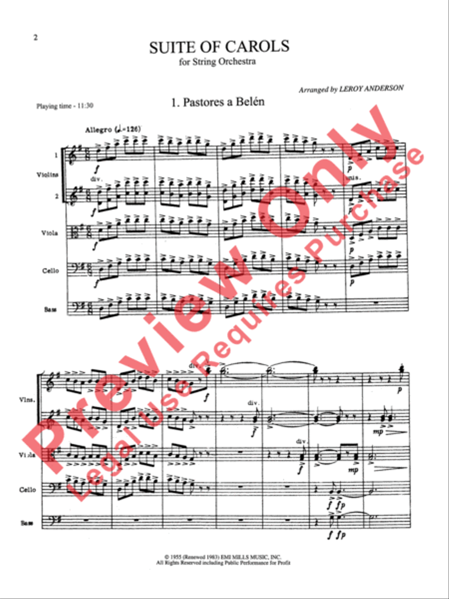 Suite of Carols Suite of Carols String Orchestra scores gallery preview page 3