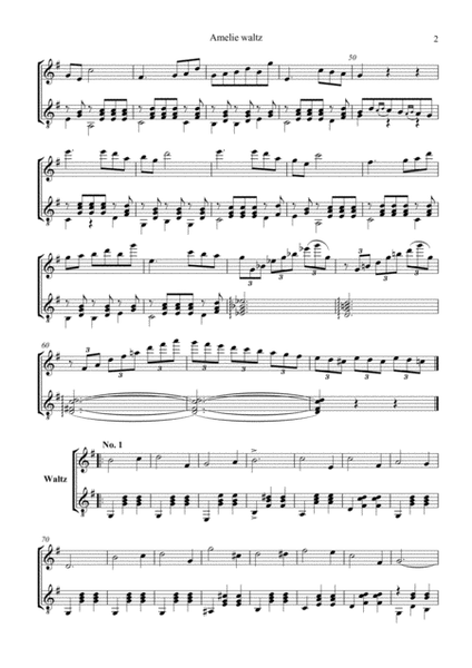Amelie Waltz for violin (flute) and guitar image number null