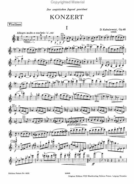 Concerto, Op. 48 in C Major for Violin and Orchestra - Arranged for Violin and Piano