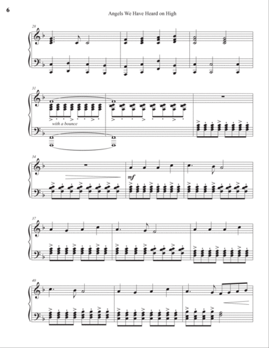 Angels We Have Heard on High Piano Solo scores gallery preview page 6