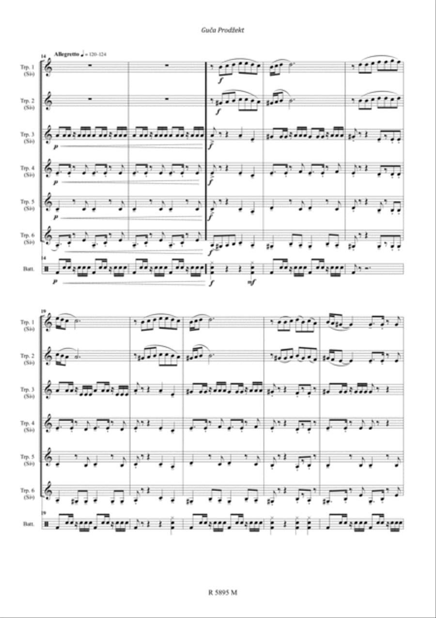 Guca prodzekt serbian gypsy music Trumpet scores gallery preview page 3