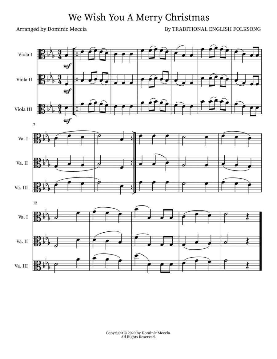 We Wish You A Merry Christmas Small Ensemble scores gallery preview page 1