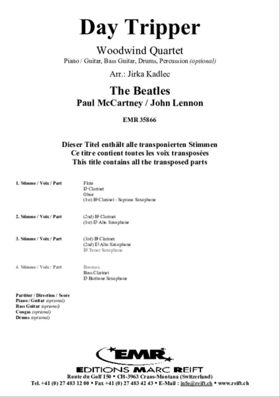 Day Tripper Woodwind Quartet scores gallery preview page 2