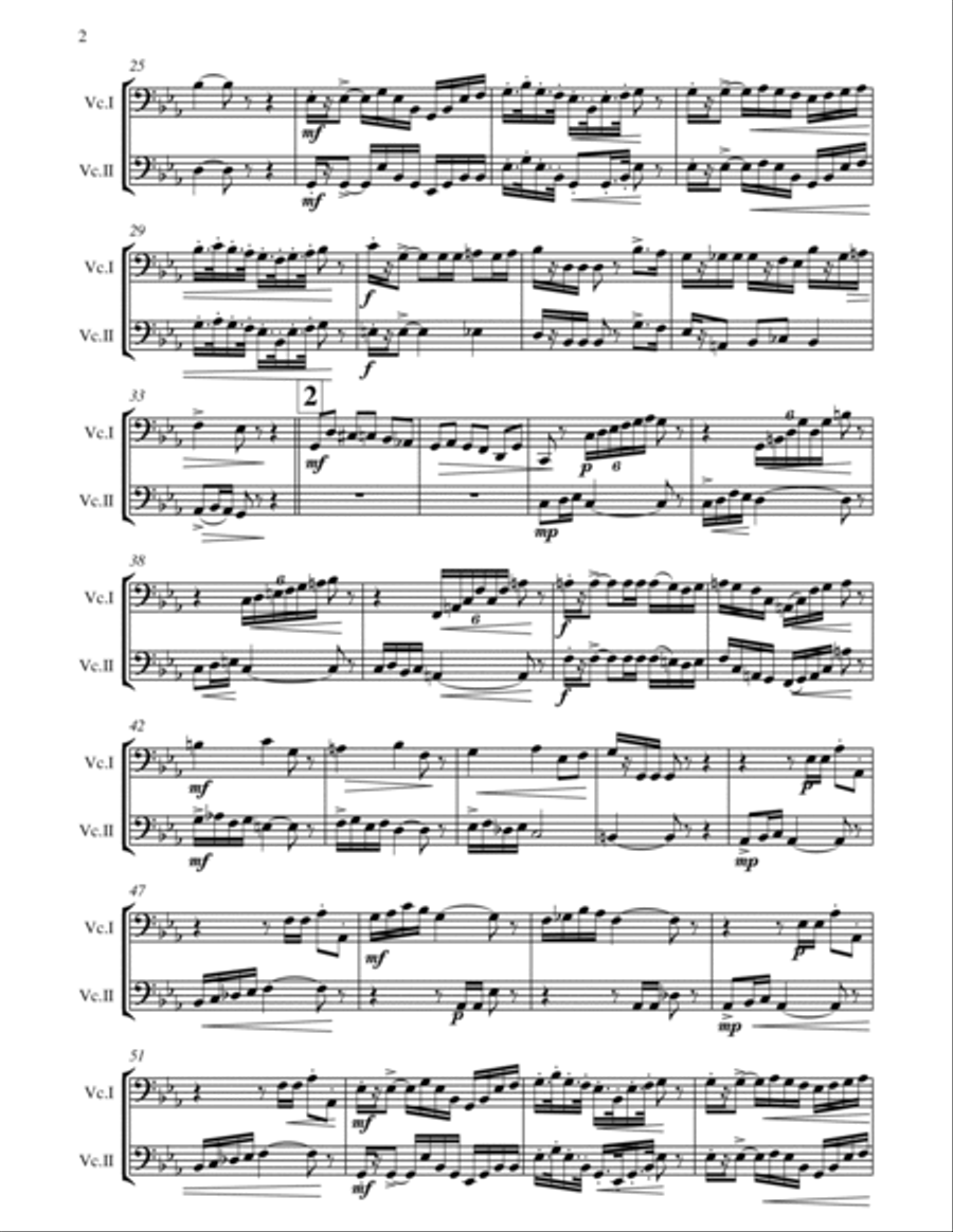Polonaise de Concert - Paul Rougnon - for 2 Cellos Duet String Duet scores gallery preview page 5