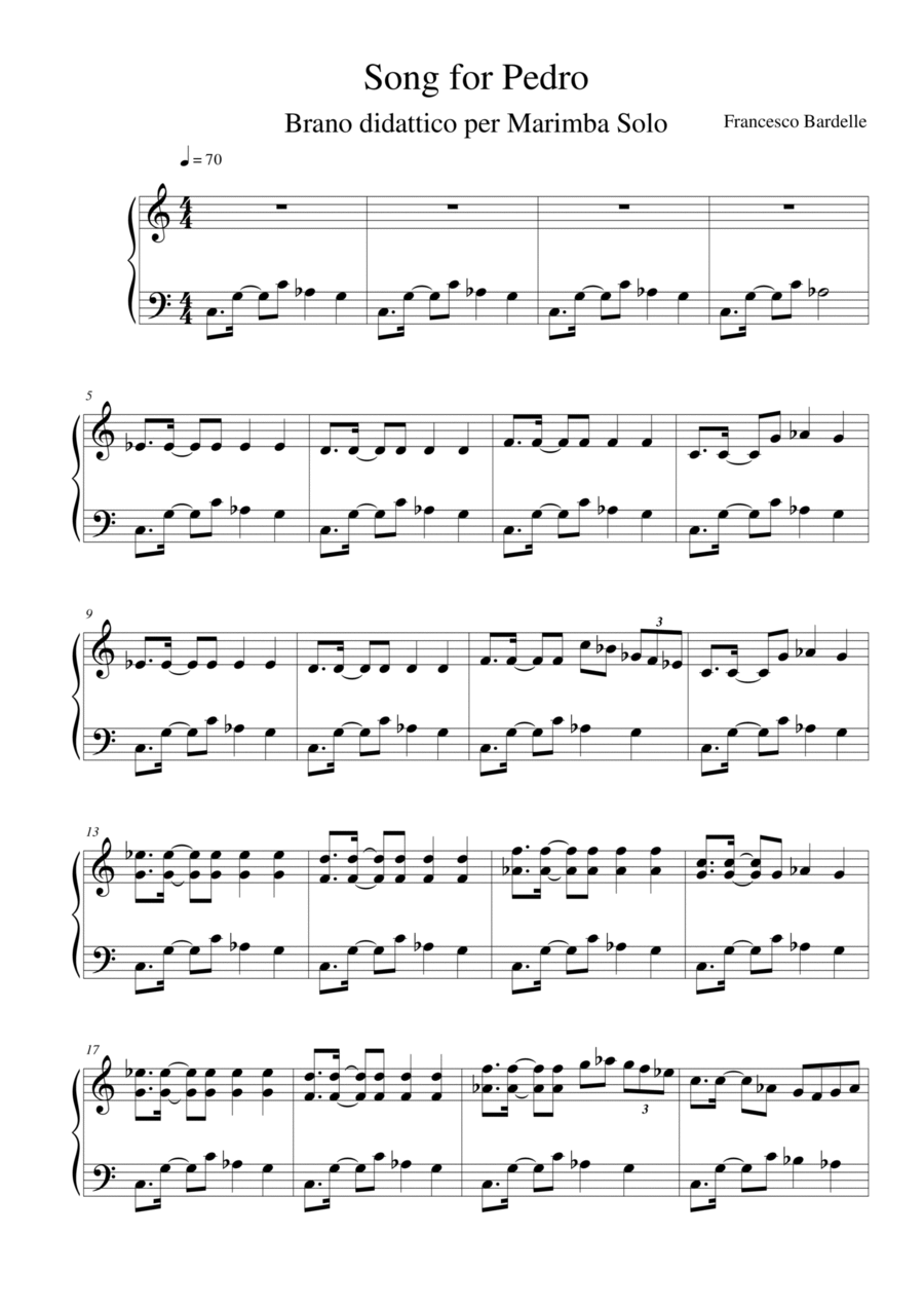 SONG FOR PEDRO Marimba scores gallery preview page 1