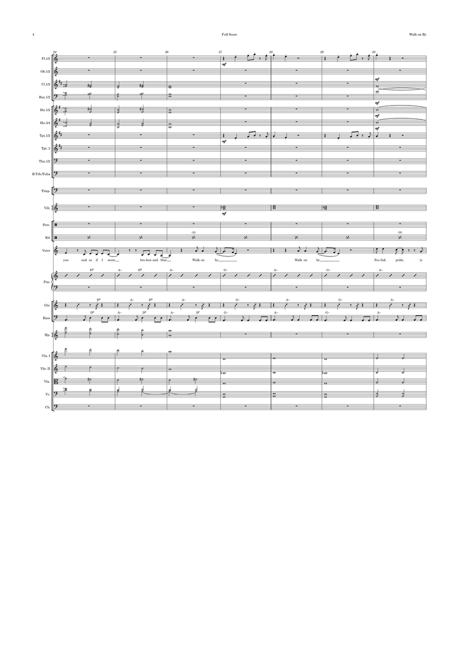 Walk On By Full Orchestra scores gallery preview page 4