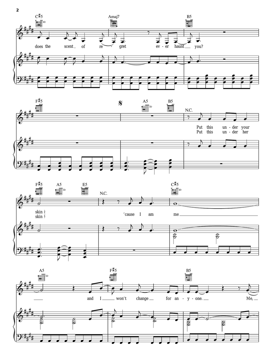 I Am Me Piano, Vocal, Guitar scores gallery preview page 2