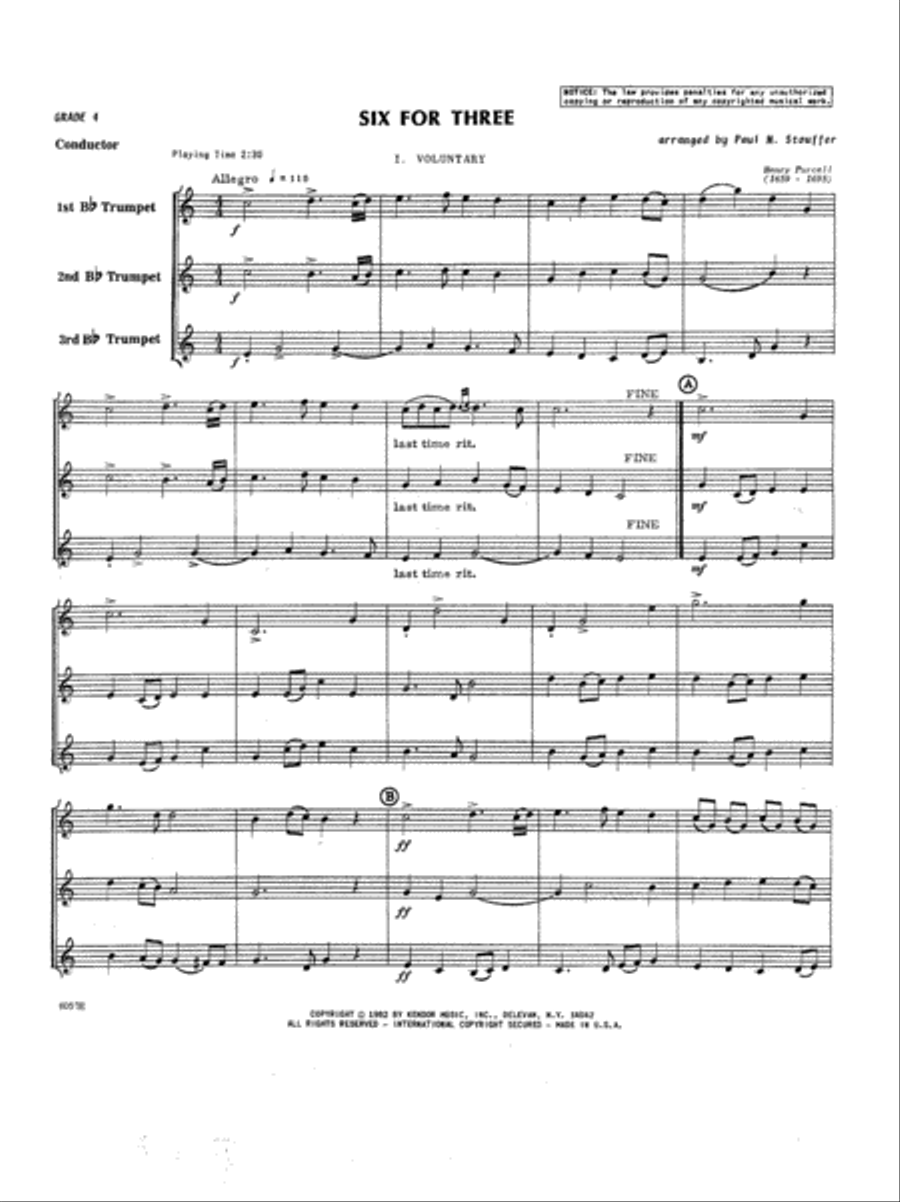 Six For Three Trumpet Trio scores gallery preview page 2