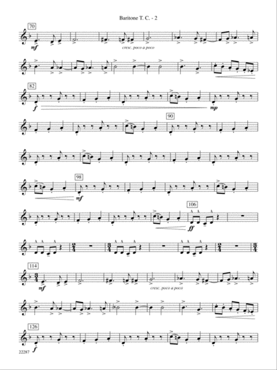 Primordial Overture: Baritone T.C. Concert Band scores gallery preview page 2