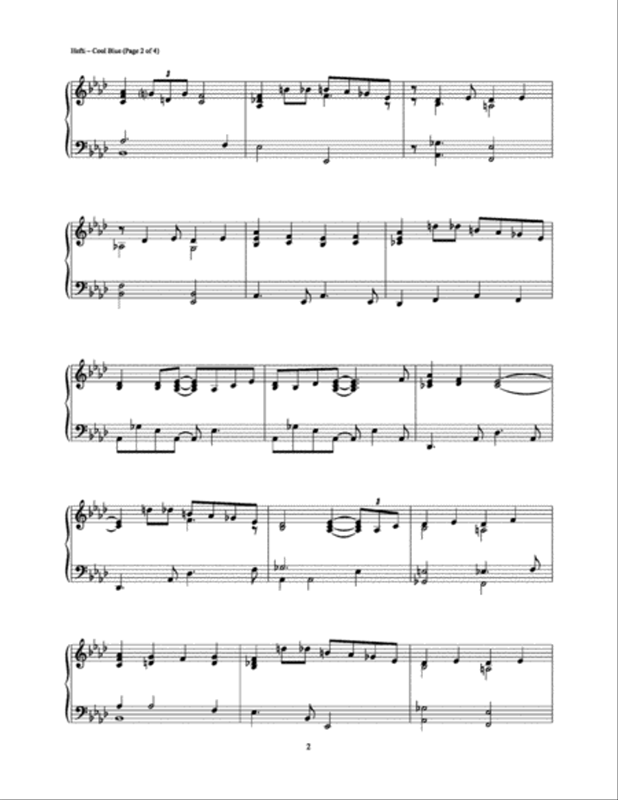 Cool Blue Piano Solo scores gallery preview page 2