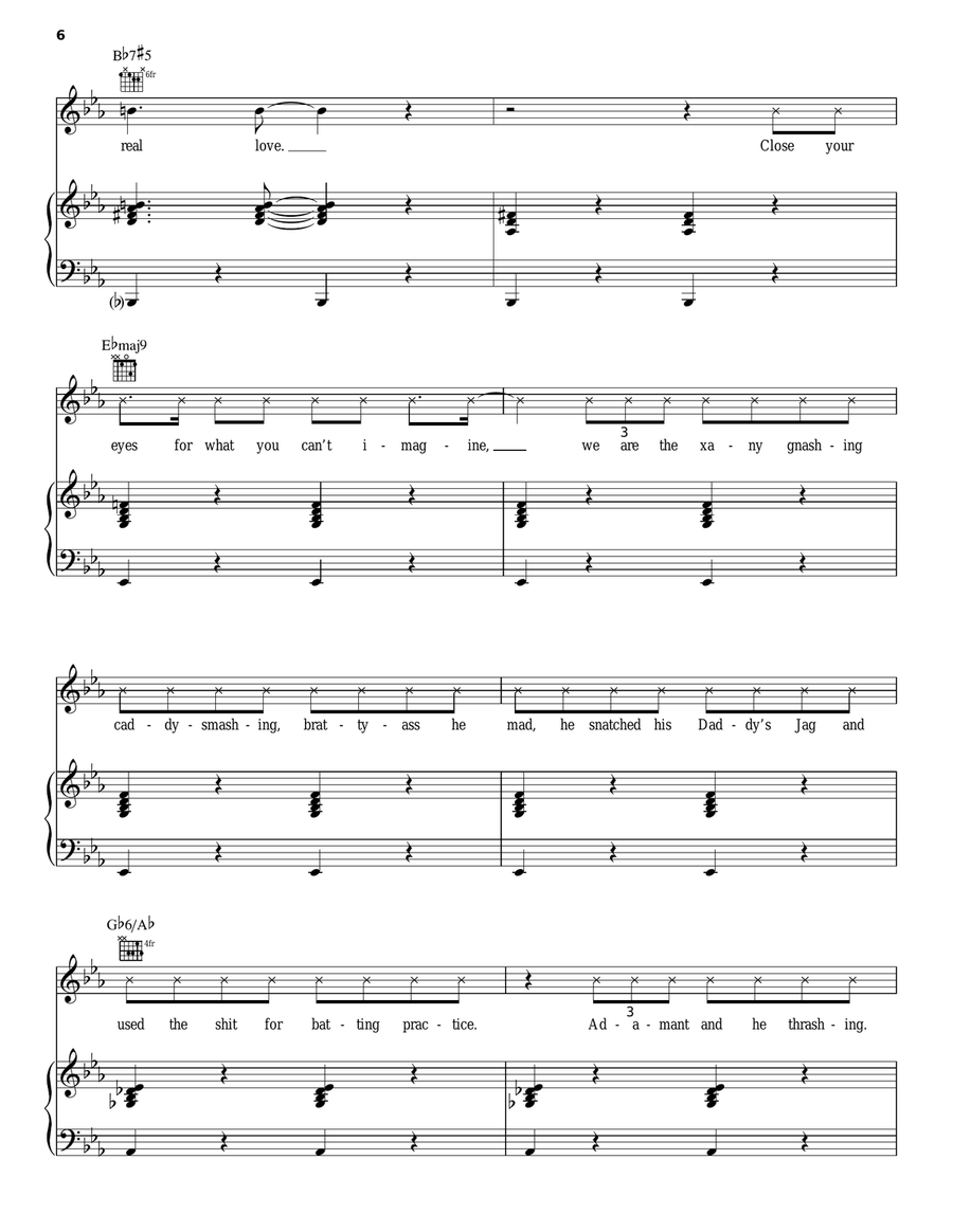 Super Rich Kids Piano, Vocal, Guitar scores gallery preview page 6
