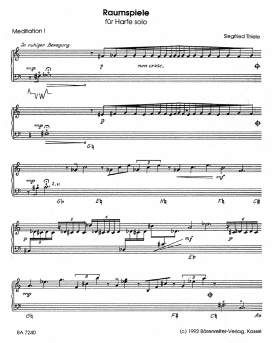 Raumspiele für Harfe solo Harp scores gallery preview page 2